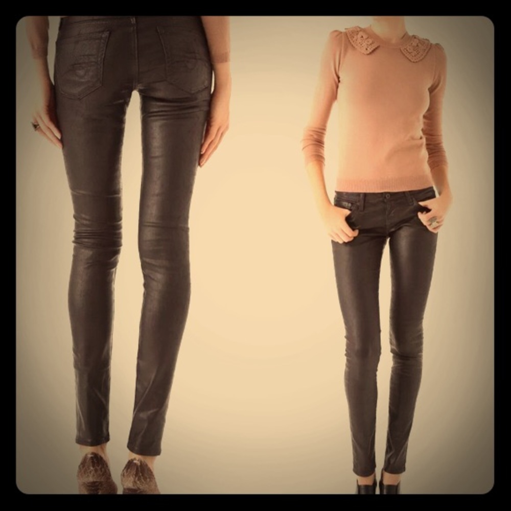 AG Farrah High-Rise Coated Skinny Jeans