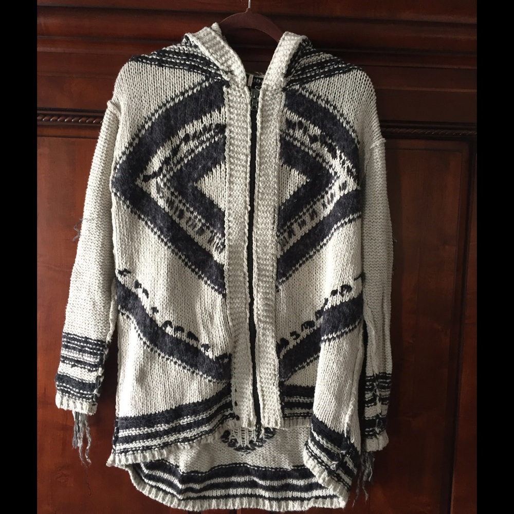 Free People oversized Fringe Sweater. Size Small