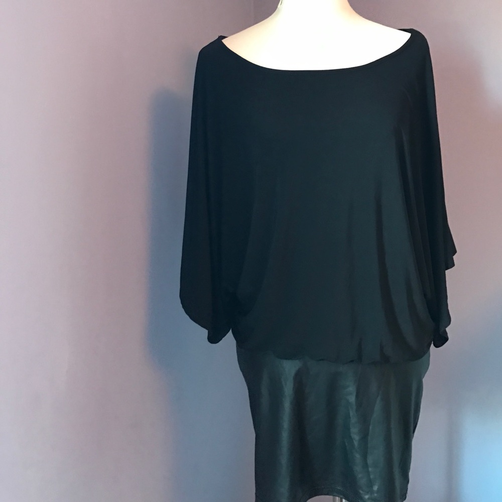 Arden b black leatherette skirt dress