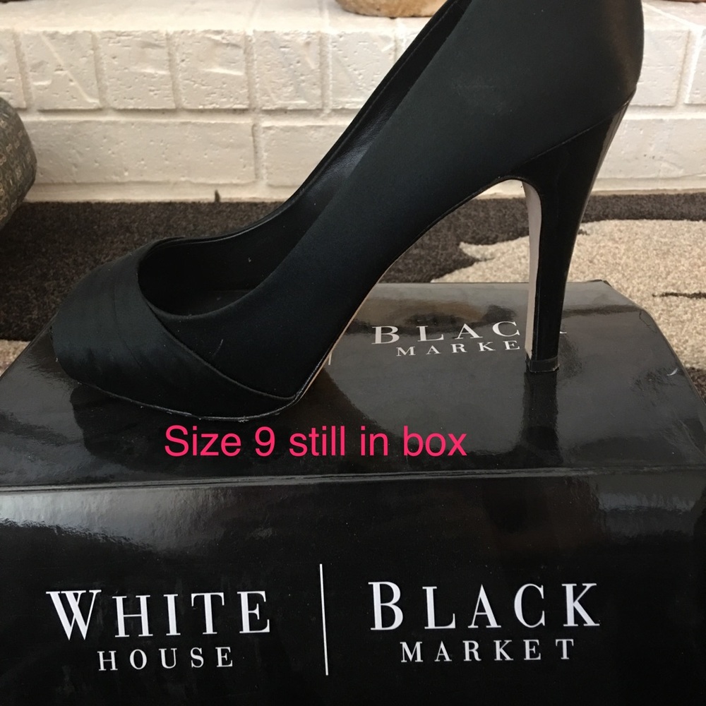 White House black market satin pumps