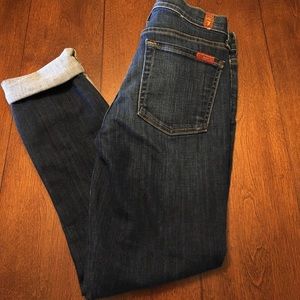 7 FOR ALL MANKIND Skinny Crop & Roll Jeans Size 27