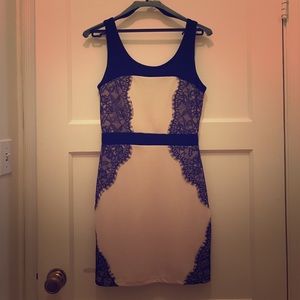 Black and cream lace tank dress