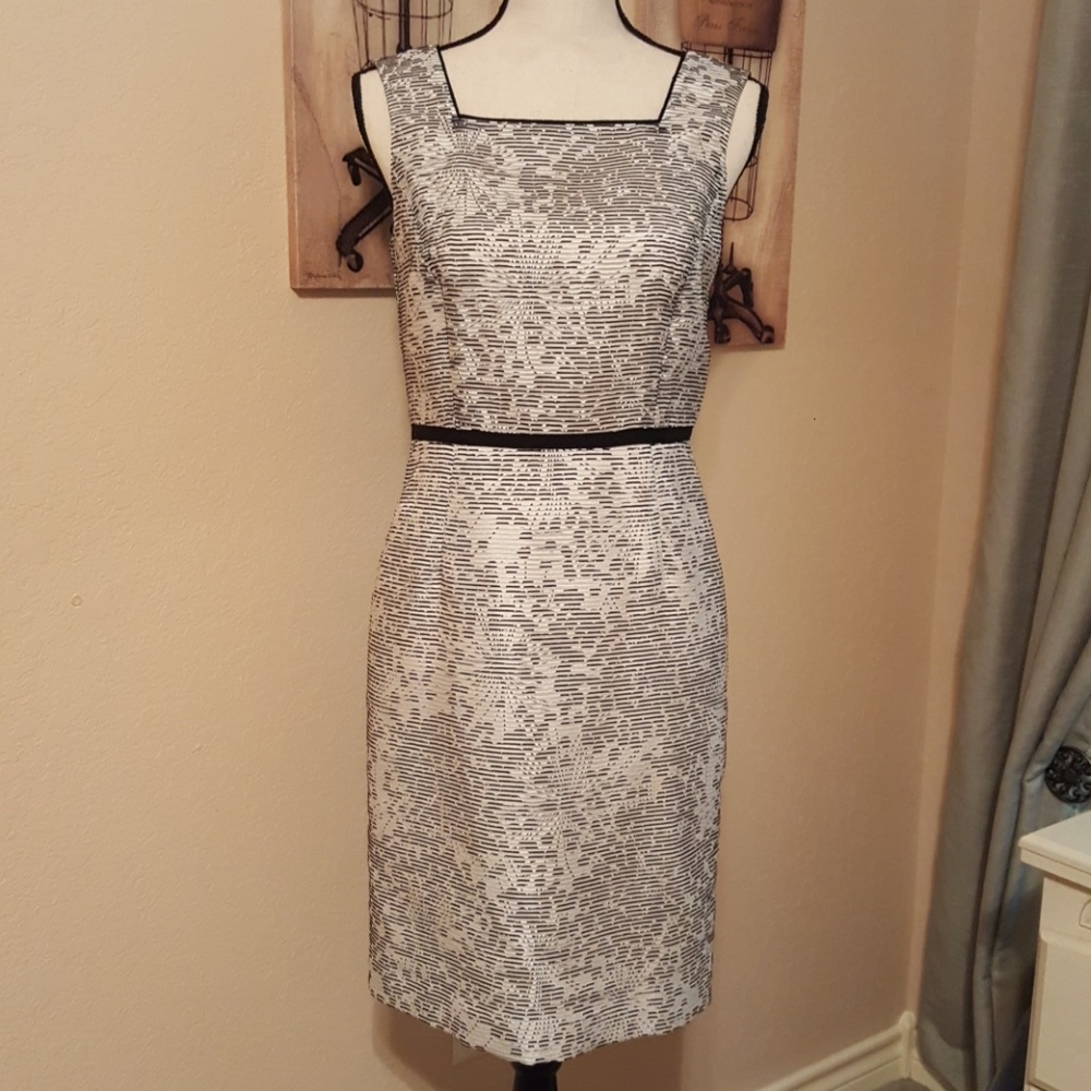 Ann Taylor Black and white silk dress