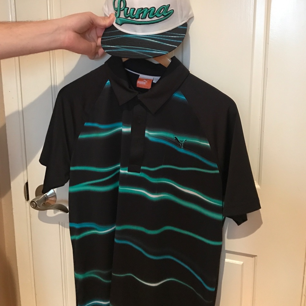 Puma Black Golf Polo +  Hat