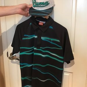 Puma Black Golf Polo +  Hat