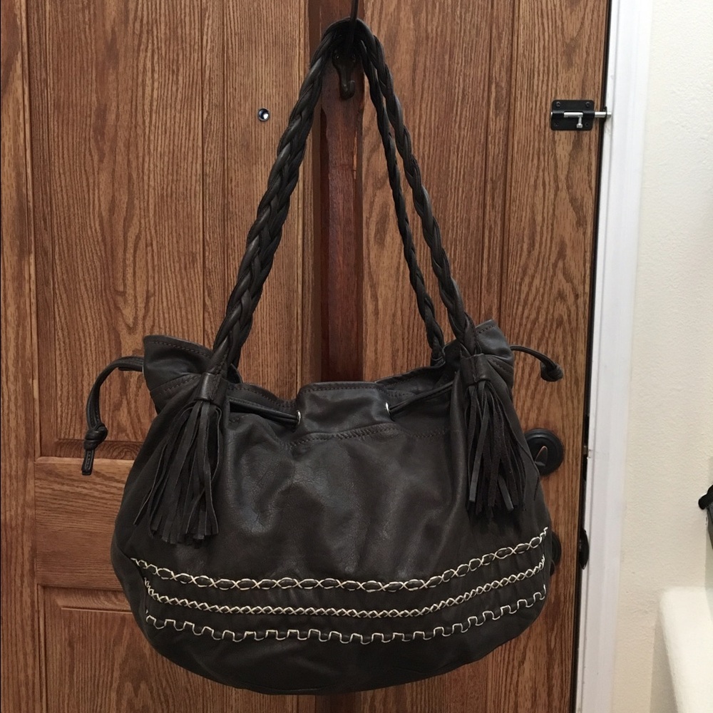 Brown leather handbag. Made in Italy.