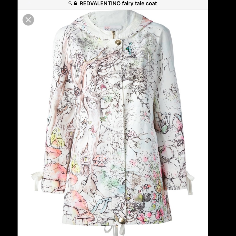 RED VALENTINO COAT FAIRY TALE PRINT
