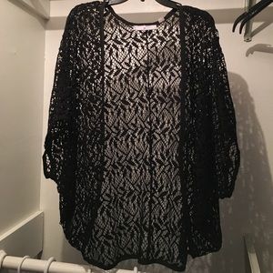NWOT black crochet kimono/shawl