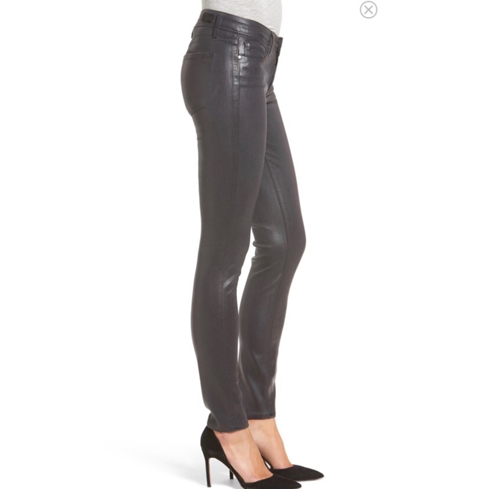 Paige black coated jeans