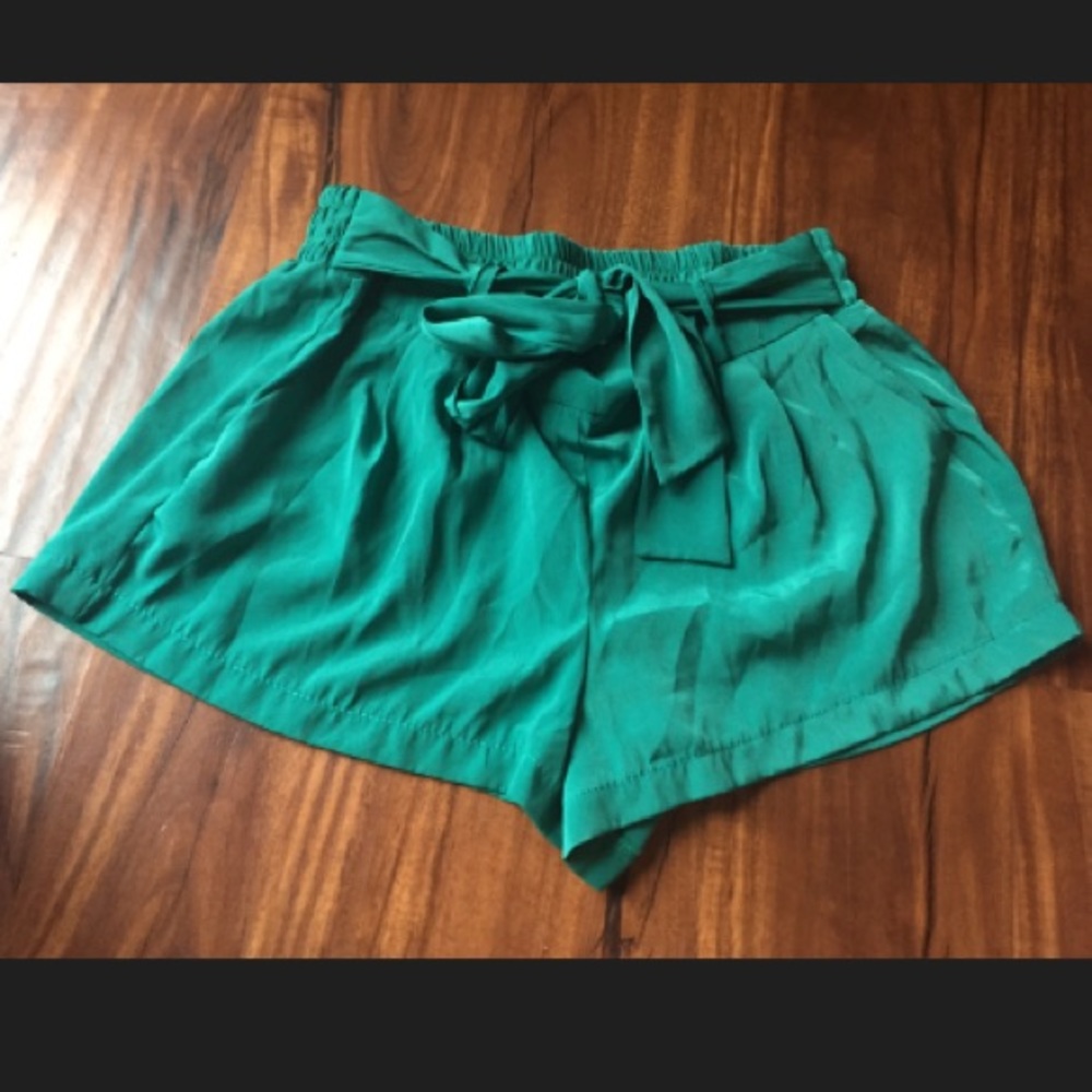 Teal Bow Shorts