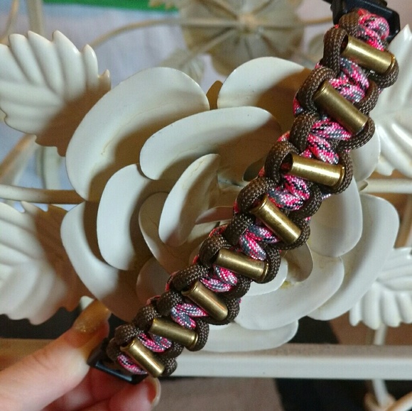 Handmade Spent 22 Bullet Ammo Paracord Bracelet - Picture 2 of 5