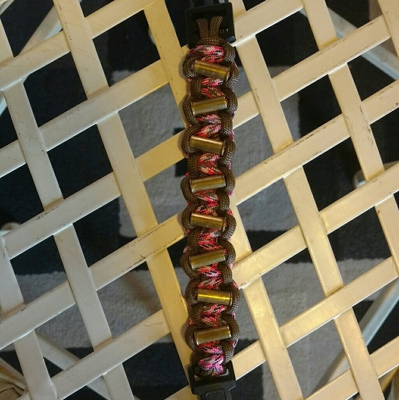 Handmade Spent 22 Bullet Ammo Paracord Bracelet - Picture 3 of 5