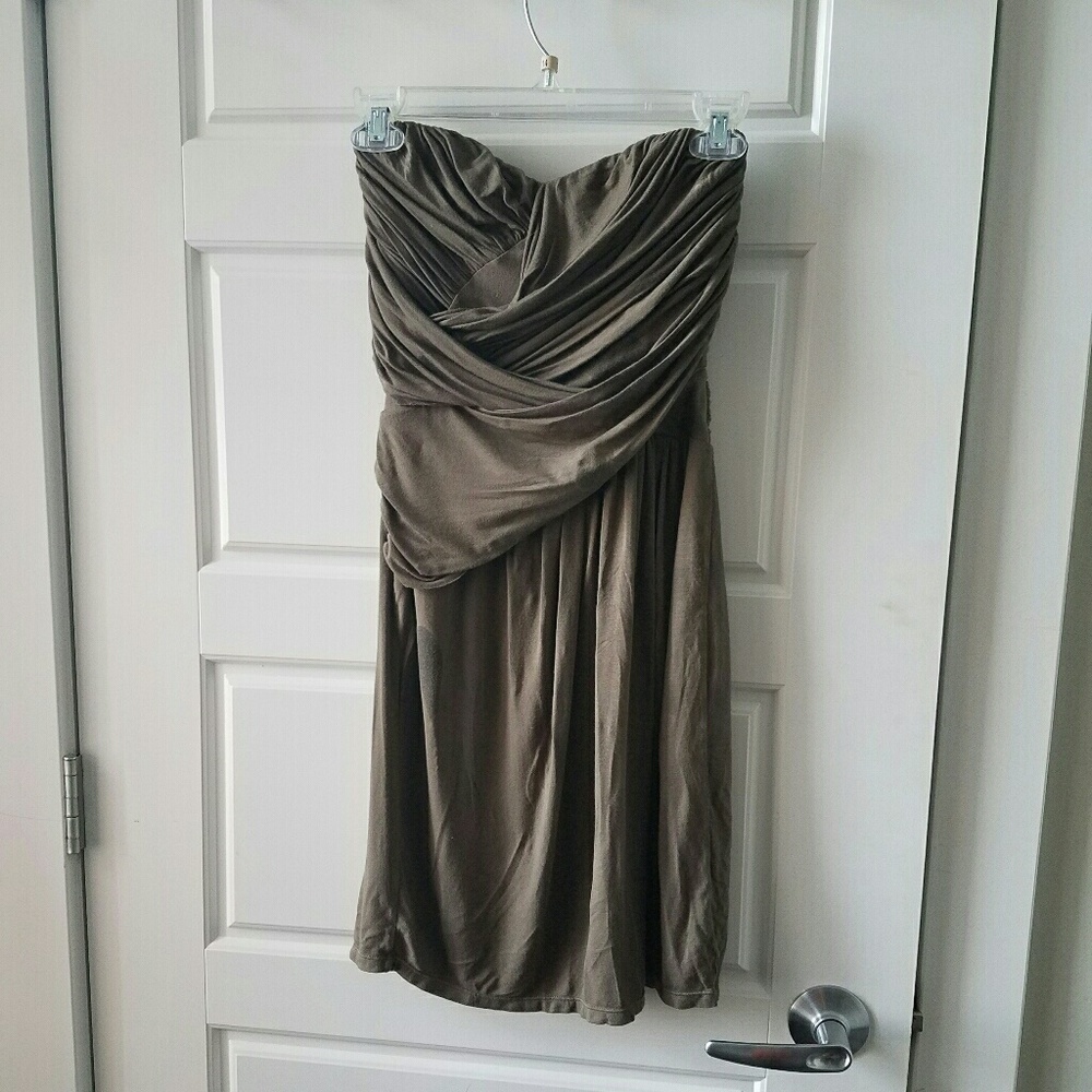 Olive express ruched strapless dress