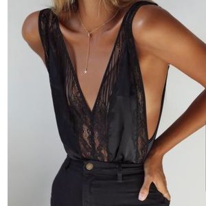 Gooseberry Intimates Silk Bodysuit.