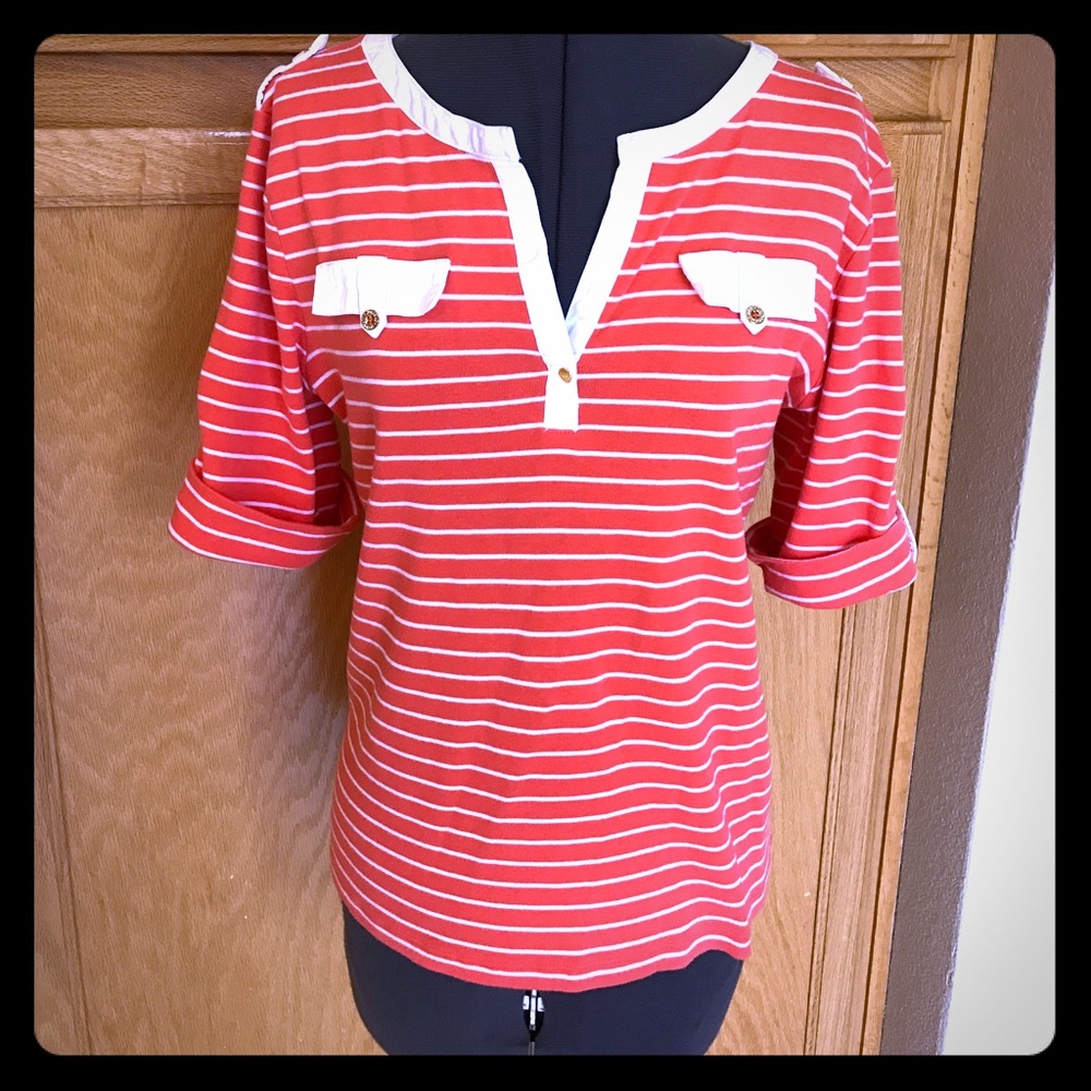 Orange/white striped shirt - Jones of New York
