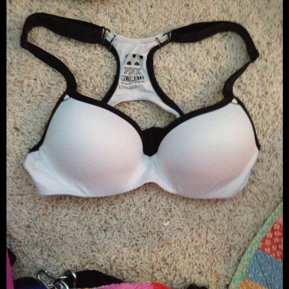 White ultimate vs pink sports bra😻