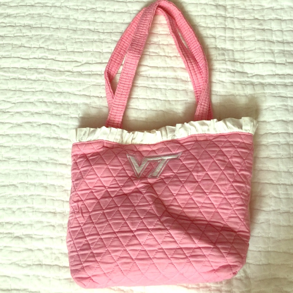 Virginia Tech QUILTED PINK TOTE