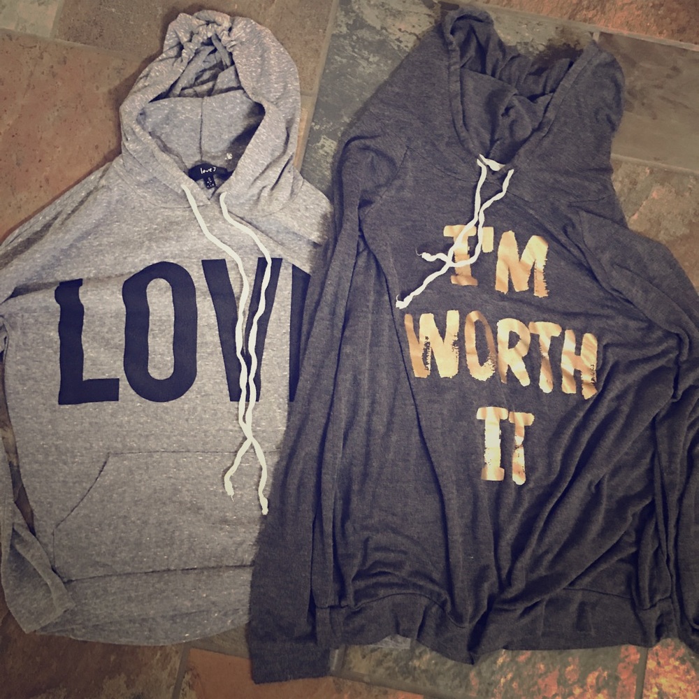 Bundle of lightweight hooded shirts