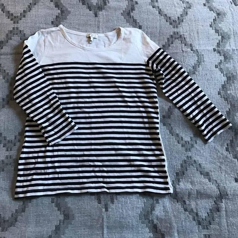 Joie cotton striped 3/4 sleeve tshirt (xs)