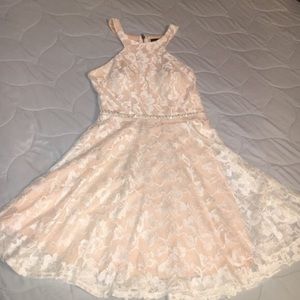 Champagne lace formal dress