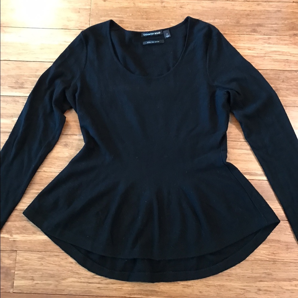 Country Road Peplum Merino Wool Sweater