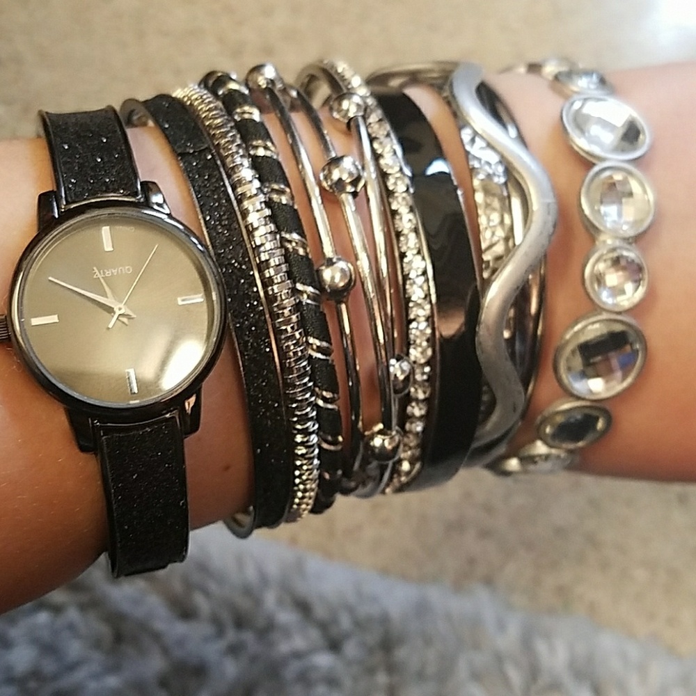 12 Bangle Bracelets and Watch