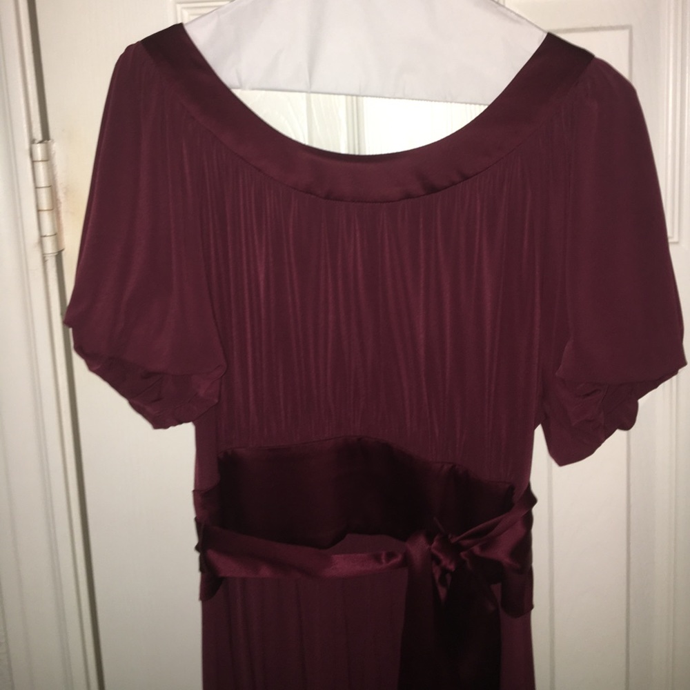 Size 10 Maroon Satin Accented Dress