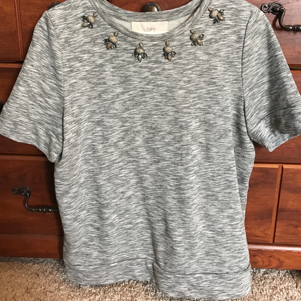 Loft embellished short sleeved sweatshirt