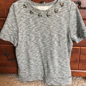 Loft embellished short sleeved sweatshirt