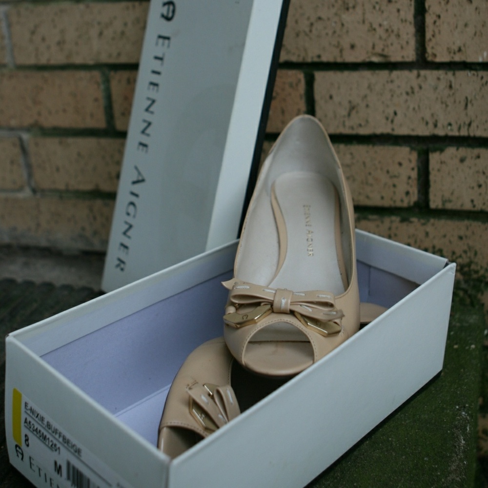 Etienne Aigner Open Toe Wedges