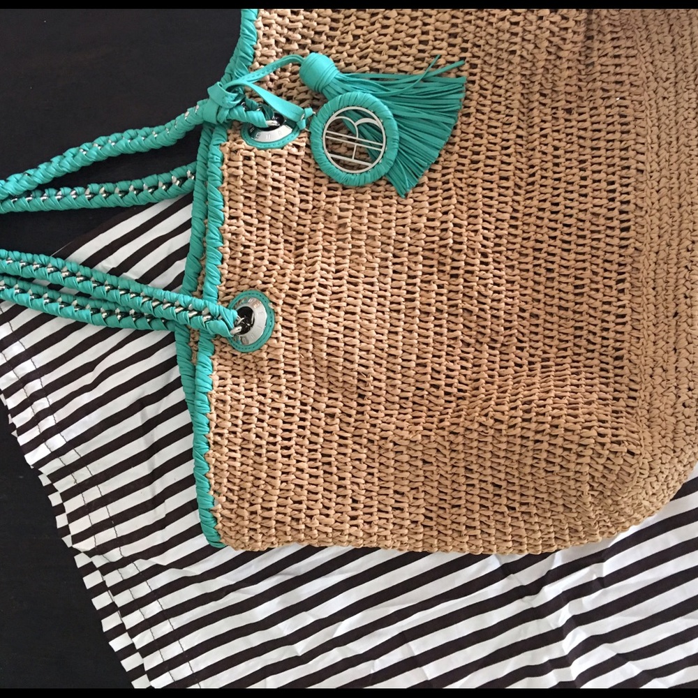 henri bendel straw tote bag