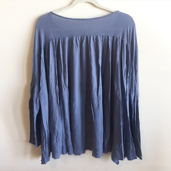 Free People Benedict Canyon Henley Thermal Blue - Picture 3 of 4