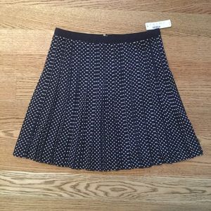J. Crew pleated A-line skirt polka dot