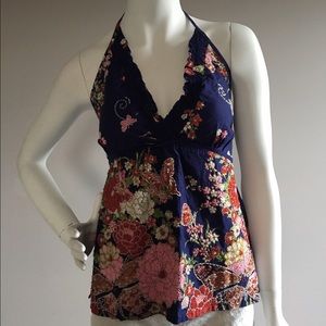 Bead Embellished Halter Top