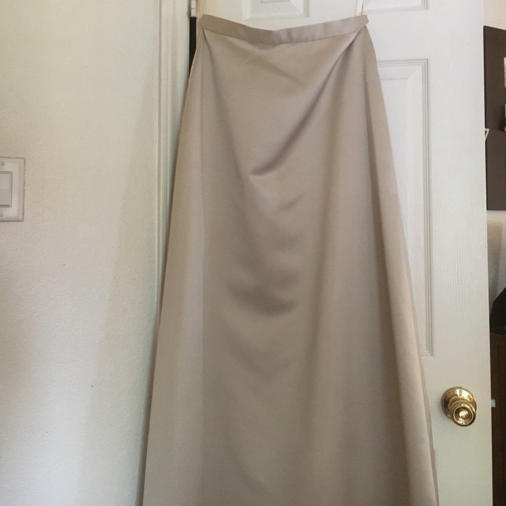 Long Satin Light Gold Skirt size 12
