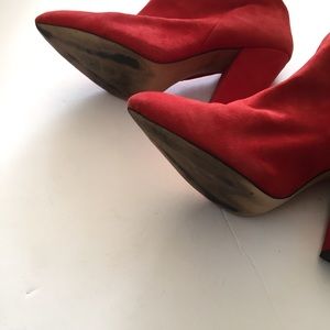 Zara Shoes - Red Suede Zara Booties Size 41 Zara Shoes - Red Suede Zara Booties Size 41