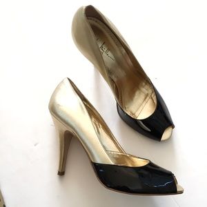 Nicole Miller Shoes - Nicole Miller Gold & Black Patent Leather Pumps 10 Nicole Miller Shoes - Nicole Miller Gold & Black Patent Leather Pumps 10