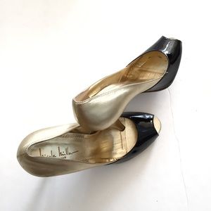 Nicole Miller Shoes - Nicole Miller Gold & Black Patent Leather Pumps 10 Nicole Miller Shoes - Nicole Miller Gold & Black Patent Leather Pumps 10