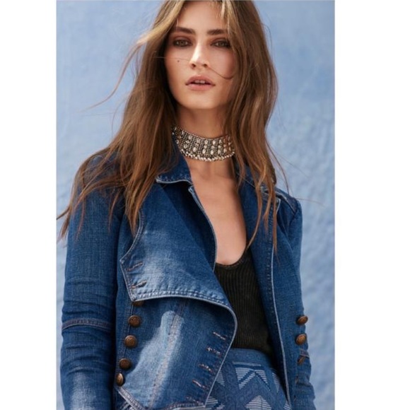 Free People Vintage Blue Jean Jacket - NWT - Picture 2 of 4