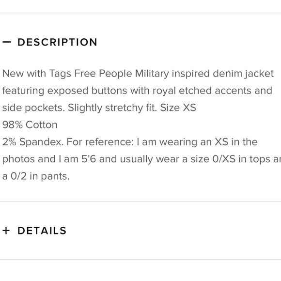 Free People Vintage Blue Jean Jacket - NWT - Picture 4 of 4