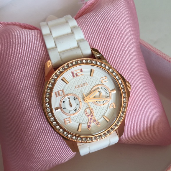 Guess Accessories - White/Pink Guess Watch Breast Cancer Awareness Guess Accessories - White/Pink Guess Watch Breast Cancer Awareness
