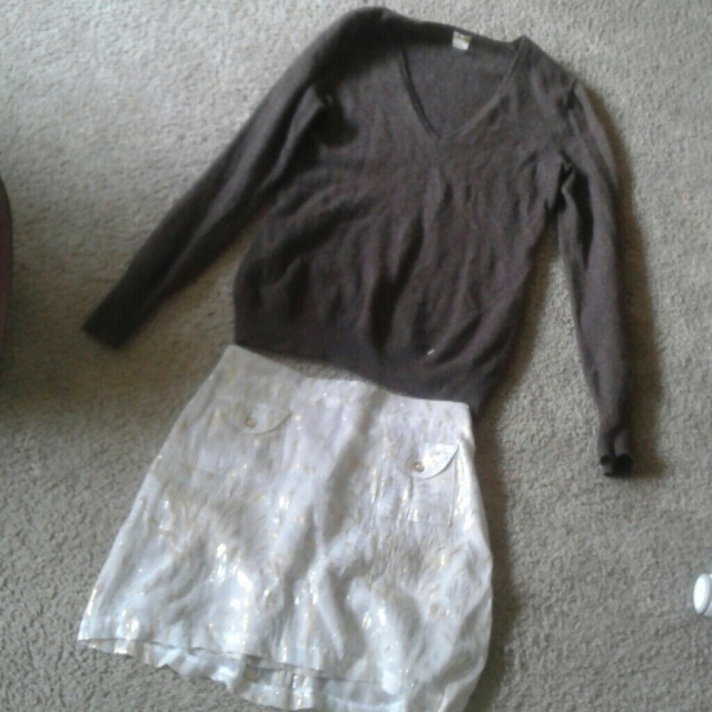J crew brown cashmere sweater