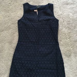 Navy Eyelet Dress