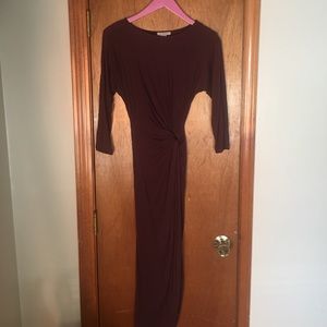 Jersey mid-length, full sleeve dress