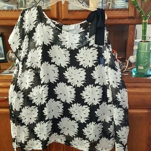 Price slashed Beautiful white and black sheer top