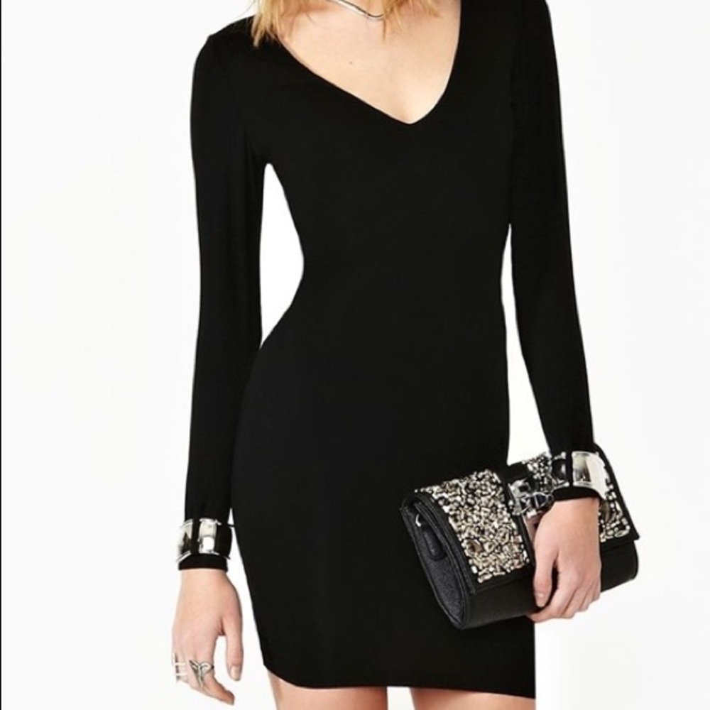 Little Black Dress w/ Silver Cuffs