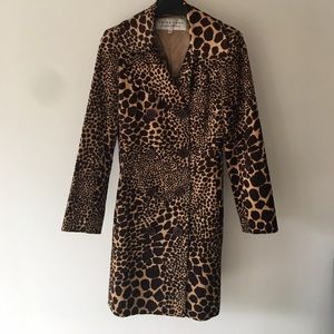 TRINA TURK corduroy leopard coat