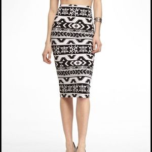 Express tribal print pencil skirt