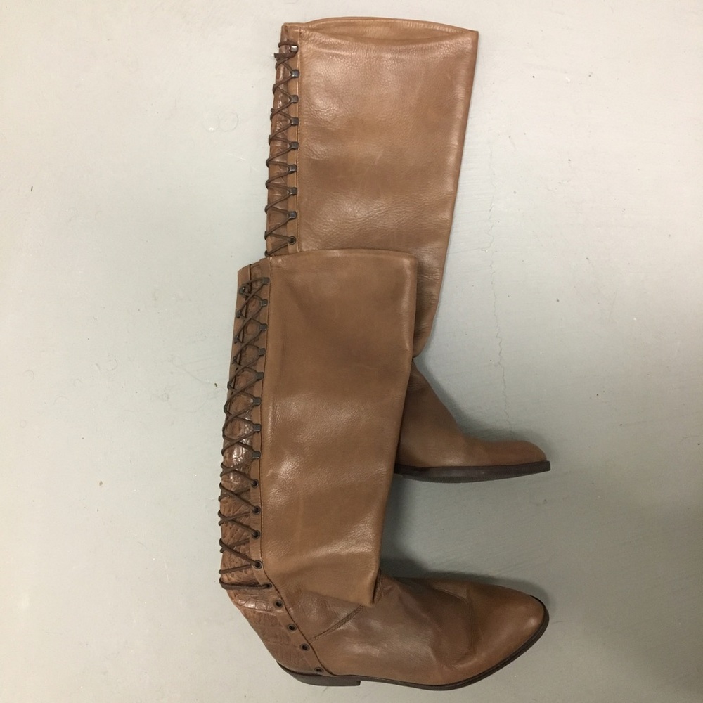 Women's beige leather Euroflex Italian boots