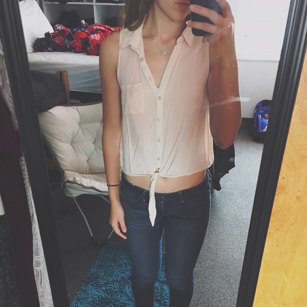 ((SOLD)) AMBIANCE APPAREL BUTTON-UP BOHO TANK